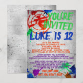 Paintball Anniversaire Fête Invitation (Devant / Derrière)