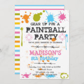 Paintball anniversaire fête Invitation (Devant / Derrière)