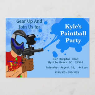 Paintball Anniversaire Fête Invitation