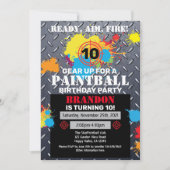 Paintball Anniversaire Fête Invitation Enfant Ado  (Devant)