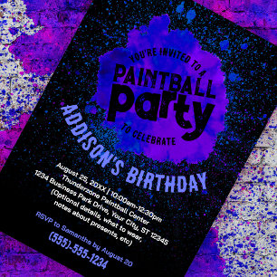 Paintball Anniversaire fête Invitation personnalis