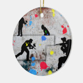 Paintball Battle Keramisch Ornament (Links)