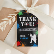 Paintball Favor Tags, Paintball Dank je Labels