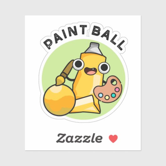 Paintball Funny Paint Pun Sticker (Vel)