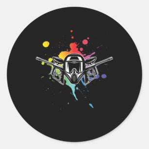 Paintball Helmet Paintball Player Marker Gift Ronde Sticker