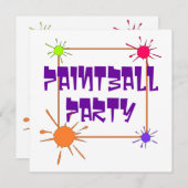 PAINTBALL KRIJGEN-SATHER PARTIJ INVITATION INVITE KAART (Voorkant / Achterkant)