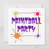 PAINTBALL KRIJGEN-SATHER PARTIJ INVITATION INVITE KAART (Voorkant)