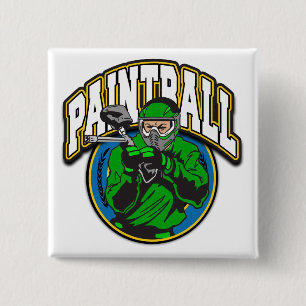 Paintball Logo Vierkante Button 5,1 Cm