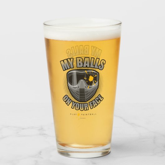 Paintball op je gezicht glas (Voorkant gevuld)