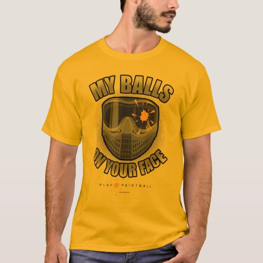 Paintball op je gezicht t-shirt (Voorkant)