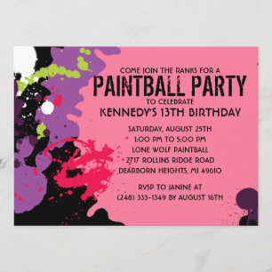 Paintball Paintball Birthday Party Kaart