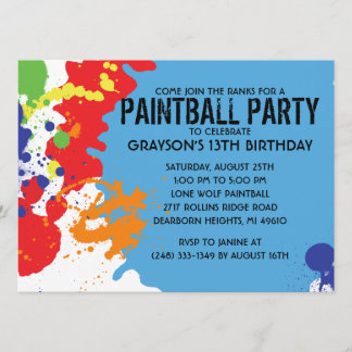 Paintball Paintball Birthday Party Kaart