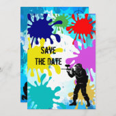 Paintball Party Save The Date (Voorkant / Achterkant)