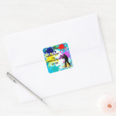Paintball Party Vierkante Sticker (Envelop)
