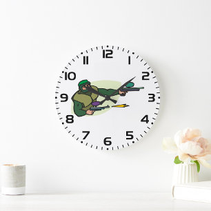 Paintball Speler met Dual Markers Actie Sport Grote Klok