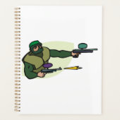 Paintball Speler met Dual Markers Actie Sport Planner (Voorkant)