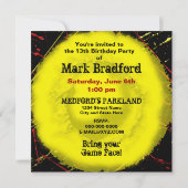 PAINTBALL SPLASH ANNIVERSAIRE INVITATION À LA FÊTE (Dos)