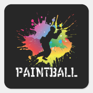 Paintball Splash Paintballer Paintballing Vierkante Sticker