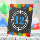 Paintball Splatter Verjaardag Leeftijd Jongens Ped Reclamebord Met Voetstuk