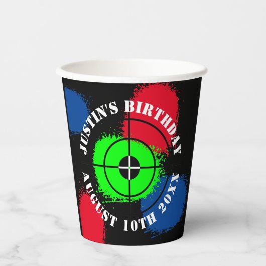 Paintball thema Verjaardagsfeestbekers voor kinder Papieren Bekers (Voorkant)