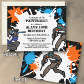 Paintball Thème Anniversaire Fête Invitation Enfan