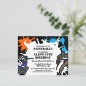 Paintball Thème Anniversaire Fête Invitation Enfan (Debout devant)