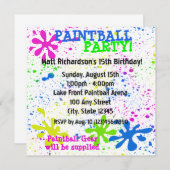 Paintball-uitnodiging Kaart (Voorkant / Achterkant)