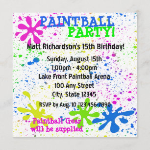 Paintball-uitnodiging Kaart