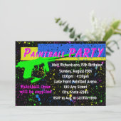 Paintball-uitnodiging Kaart (Staand voorkant)