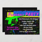 Paintball-uitnodiging Kaart (Voorkant / Achterkant)