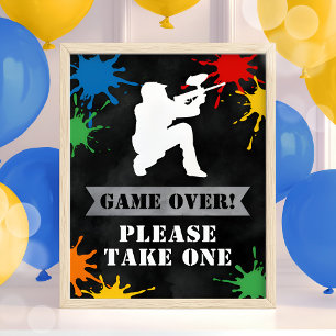 Paintball Verjaardag Splatter Teen Boys Favors Sig Poster