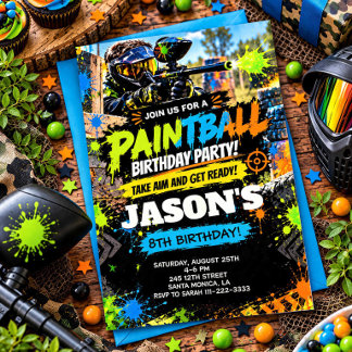 Paintball Verjaardagsfeest Uitnodiging