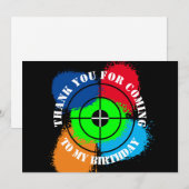 Paintball verjaardagsfeestje bedankkaart (Voorkant / Achterkant)