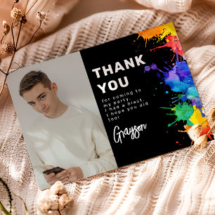 Paintball-verjaardagsfeestje Bedankkaart