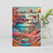 Paintball Verjaardagsfeestuitnodiging Kaart (Staand voorkant)