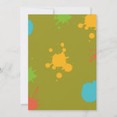 Paintball verjaardagsuitnodiging Jongens Verf alle Kaart (Achterkant)