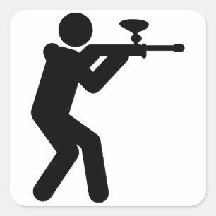 Paintball Vierkante Sticker