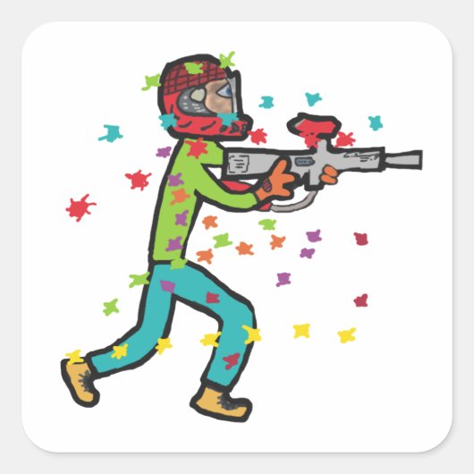 Paintball Vierkante Sticker (Voorkant)