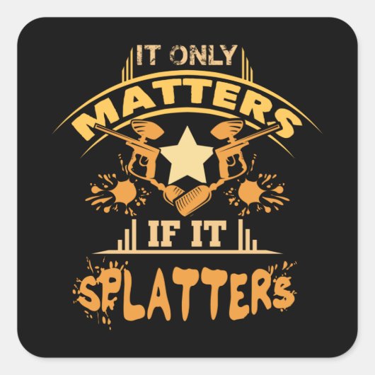 Paintball Vierkante Sticker (Voorkant)