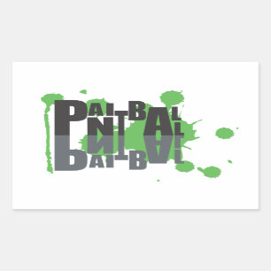 Paintball zwart op groene logo sticker