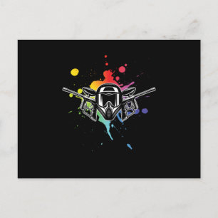 Paintballhelm Geschenk voor Paintballspeler Marker Briefkaart