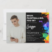 Paintballing Photo Anniversaire Fête Invitation (Devant)