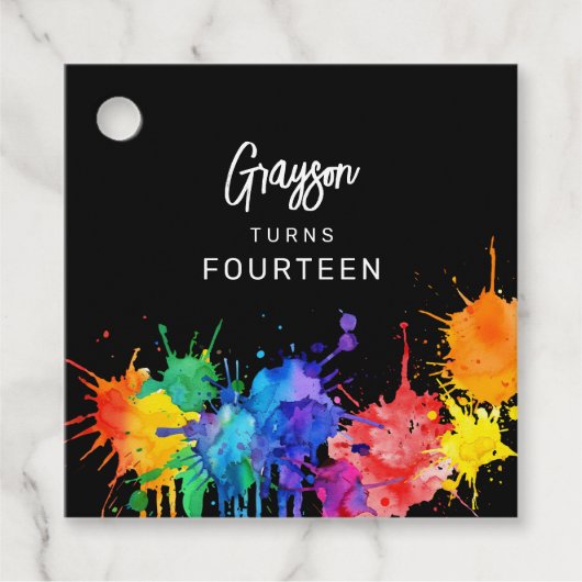 Paintballing verjaardagsfeestje bedankjes labels (Voorkant)