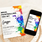 Paintballing verjaardagsfeestje uitnodiging