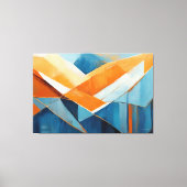 Painted abstract art in Blue orange  Canvas Afdruk (Voorkant)