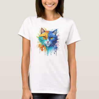Painted Art Cat T-shirt