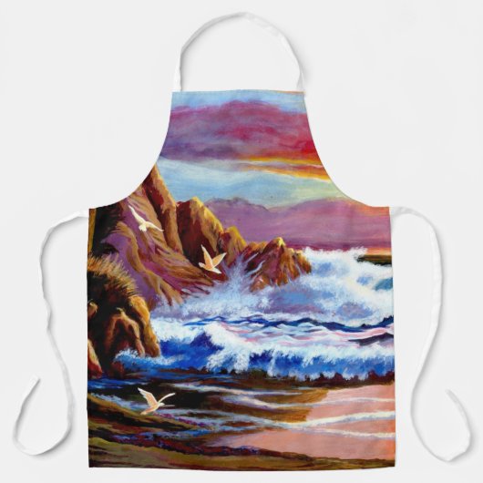 Painted Beach Sunrise Apron Schort (Voorkant)