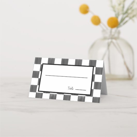 Painted Black Checkerboard Pattern Wedding (Voorkant)