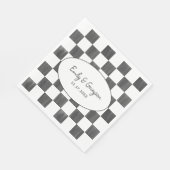 Painted Black Checkerboard Pattern Wedding Servet (Hoek)