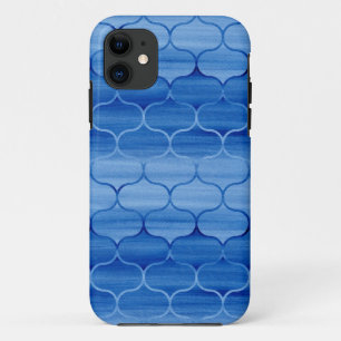 Painted Blue Waterverf Ogee Design iPhone 11 Hoesje